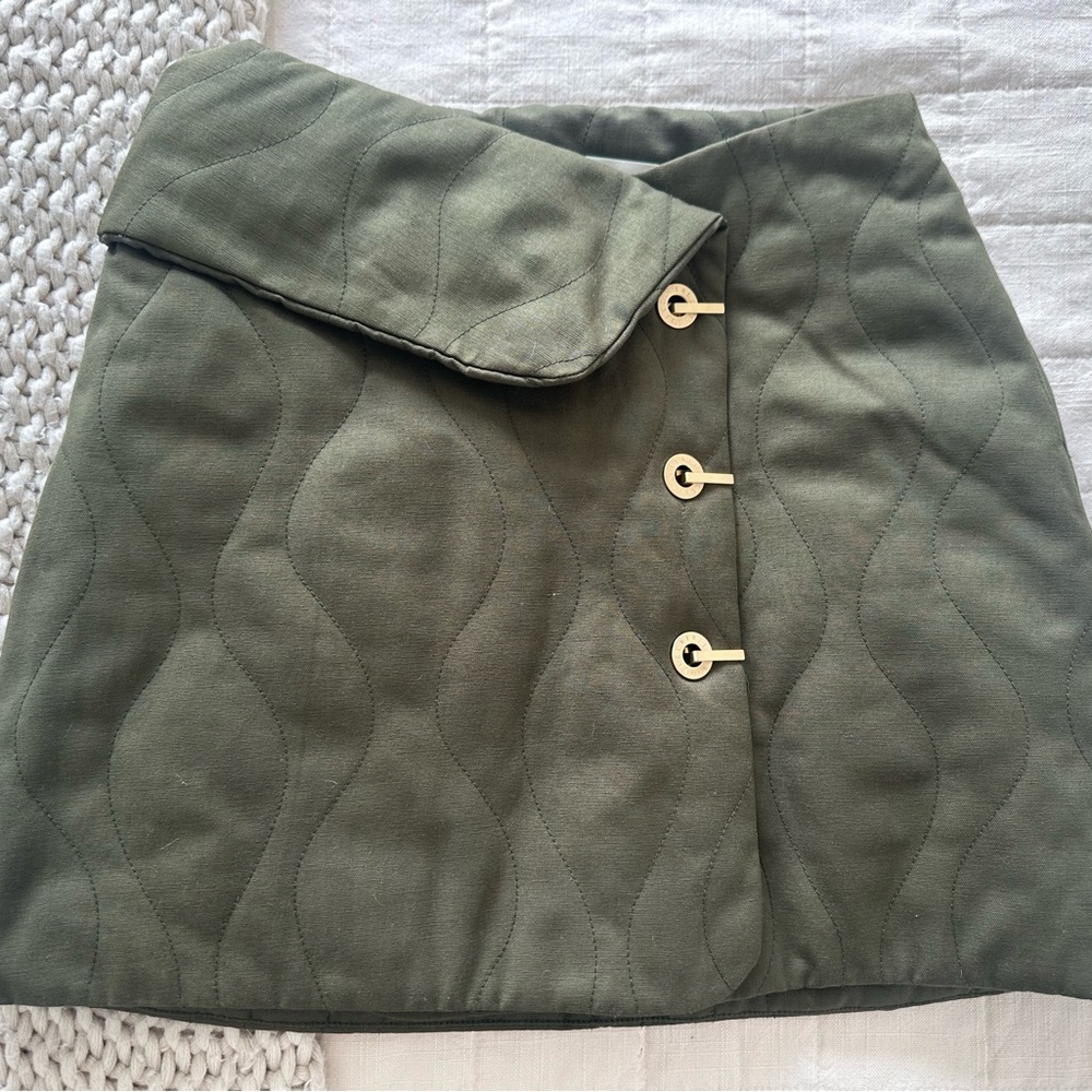 Dion Lee Green Quilted Mini Skirt